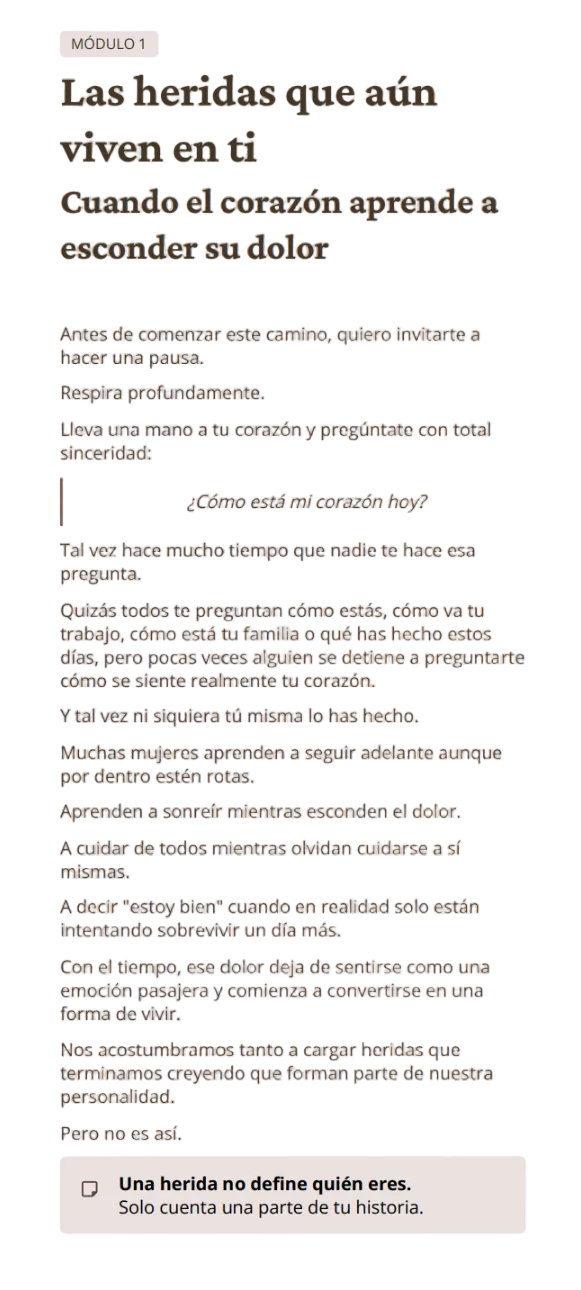 Sanar tu Corazón - módulo 1 interior