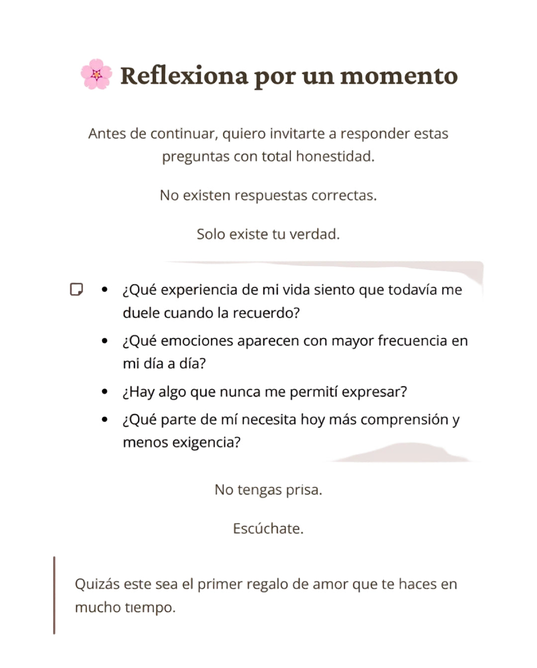 Sanar tu Corazón - carta de bienvenida